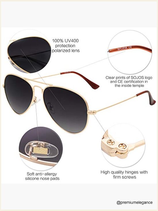 Classic Aviator Polarized Sunglasses for Men Women Retro Style main image 2